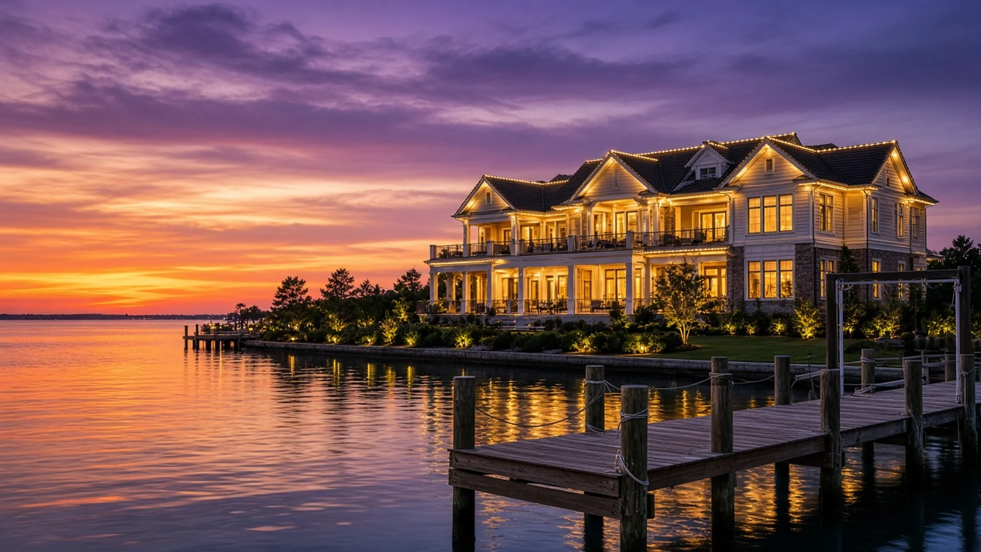 A sunset waterfront Jersey Shore home